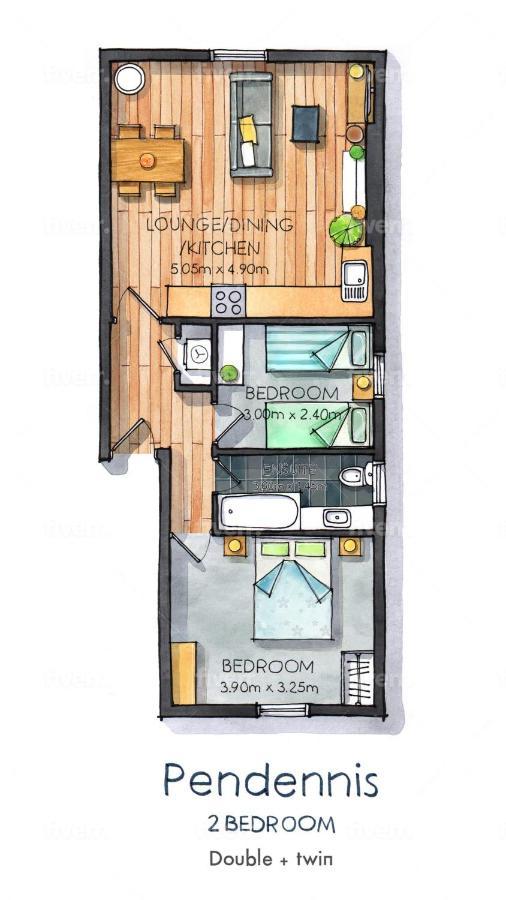 Pendennis - Bright Victorian Flat, Sea Views & Close To Beach Falmouth Buitenkant foto